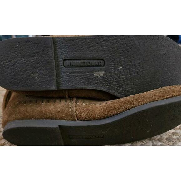 Minnetonka Moccasin 3 Layer Tiered Fringe Boots Womens Size 6 Brown Suede Boho - Picture 8 of 8